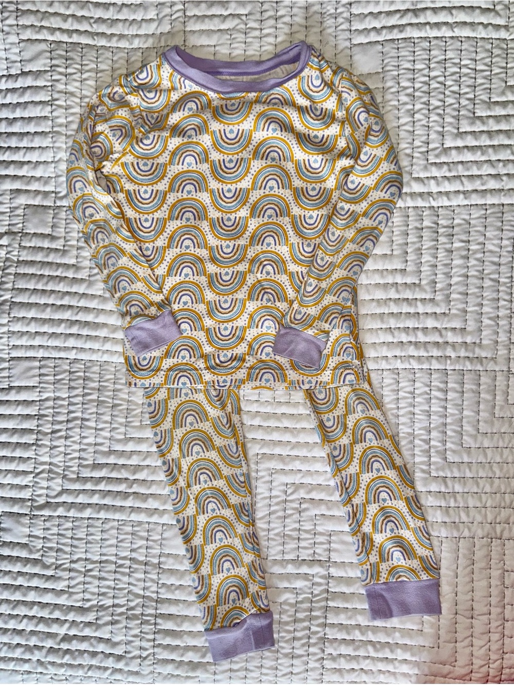 Girls Rainbow Long Sleeve Pajama Set - Size 5T